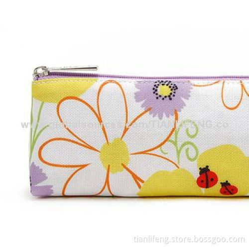 Canvas Cosmetic Bag with Lovely Flowers